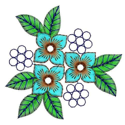 Partly Floral Applique Embroidery Design 25691