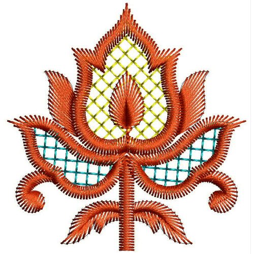 Peach Gota Patti Applique Butti Embroidery Design 24922