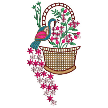 Peacock Applique Embroidery Design 25115