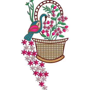 Peacock Applique Embroidery Design 25115