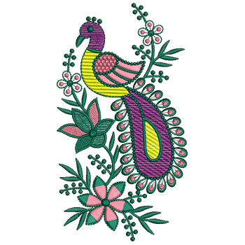 Peacock Applique Embroidery Design 25867