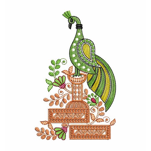 Peacock Blouse Embroidery Design