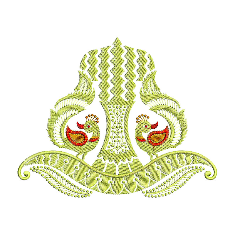 Peacock Design Embroidery Work