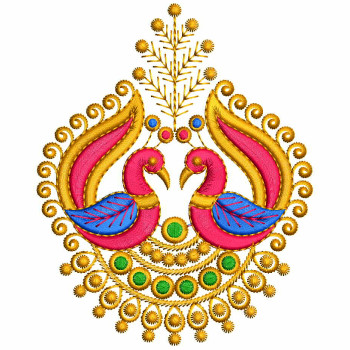 Peacock Embroidery Design For Suits