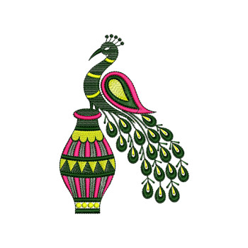 Peacock Embroidery For Potli Bag