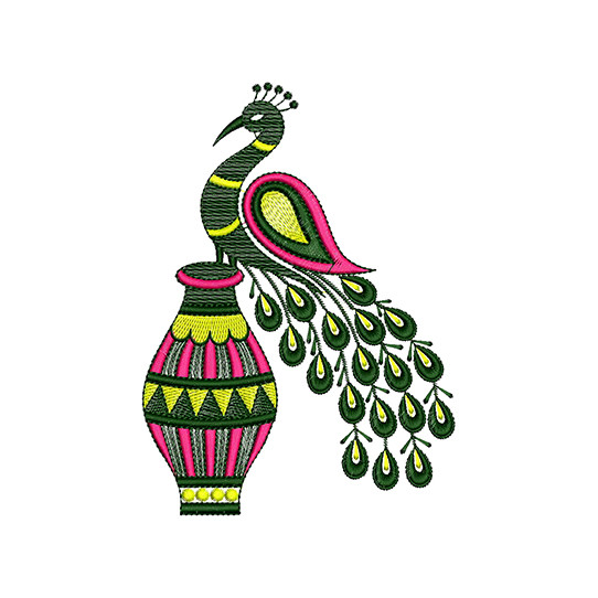 Peacock Embroidery For Potli Bag