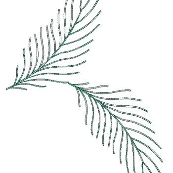 Peacock Feather Style Embroidery Design 25500