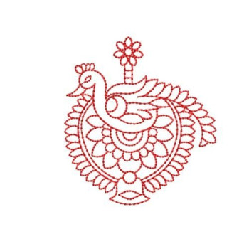 Modern Peacock Hand-Stitch Embroidery Design