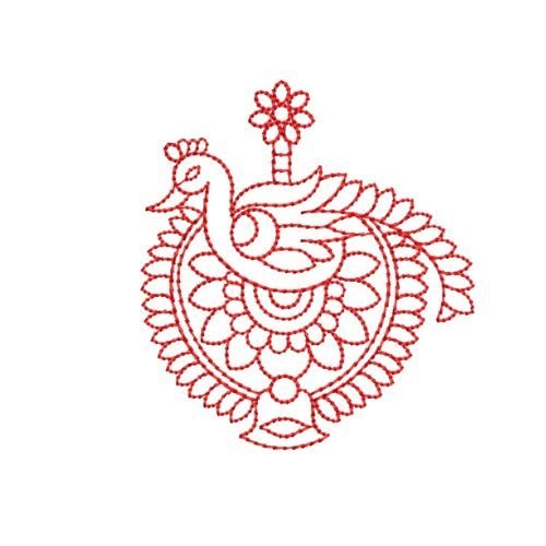 Modern Peacock Hand-Stitch Embroidery Design