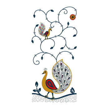 Peacock Machine Embroidery
