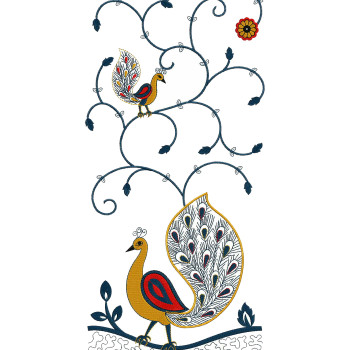 Peacock Machine Embroidery