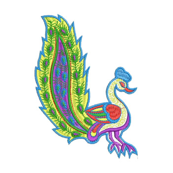 Peacock Machine Embroidery Design