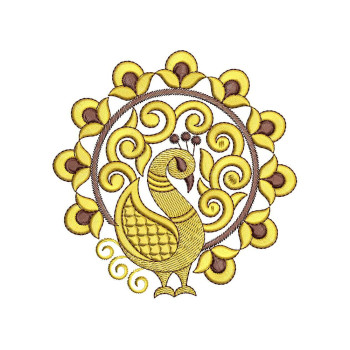 Peacock Machine Embroidery Pattern