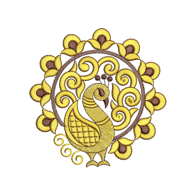 Peacock Machine Embroidery Pattern