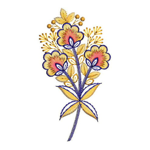 Peony Flower Applique Embroidery