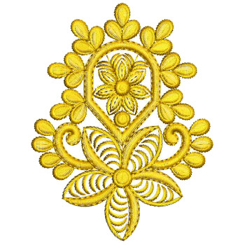 Peony Style Flower Applique Embroidery Design 25417