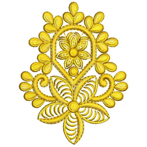 Peony Style Flower Applique Embroidery Design 25417