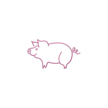 Pig Applique Embroidery Design