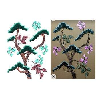 Pine Tree Leaves Embroidery Design