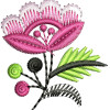 Pink Flower Applique Embroidery Design 25998