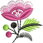 Pink Flower Applique Embroidery Design 25998