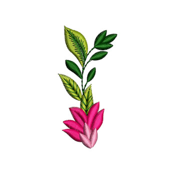 Pink Flower Vine Embroidery Design