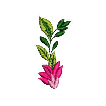 Pink Flower Vine Embroidery Design