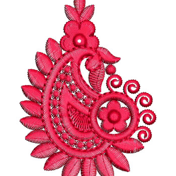 Pink Paisley Applique Embroidery Design 25345