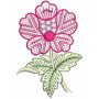 Pink Rose Applique Embroidery Design 25003
