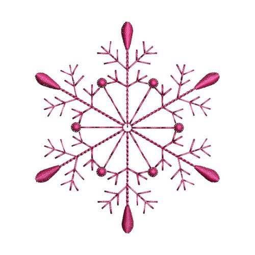 Pink Snowflake Embroidery Design