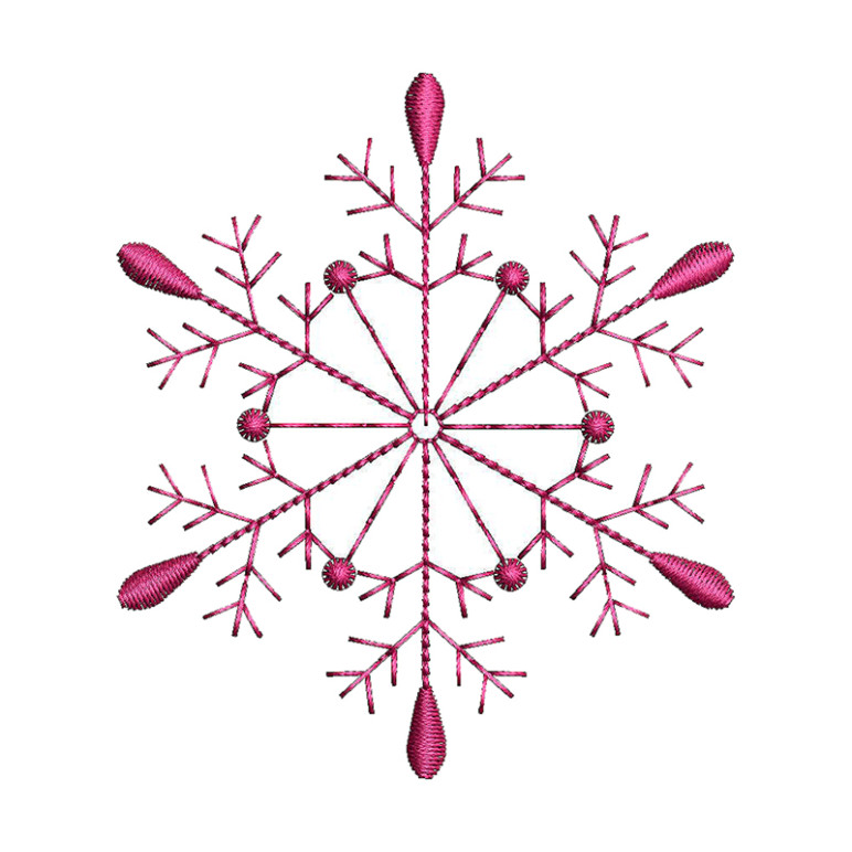 Pink Snowflake Embroidery Design