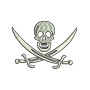Pirate Skull Applique Machine Embroidery Design