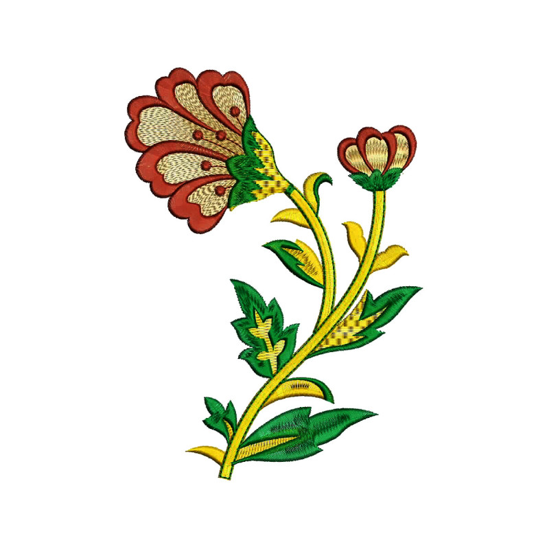 Poppy Flower Embroidery Design