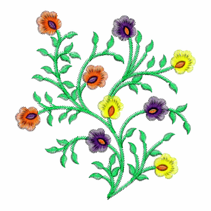 Poppy Flower Embroidery Pattern