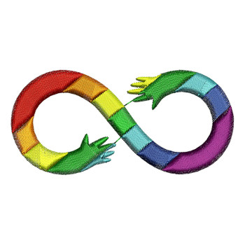 Rainbow Infinity Sign Embroidery Design