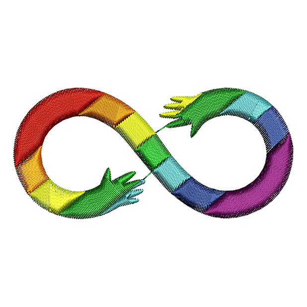Rainbow Infinity Sign Embroidery Design