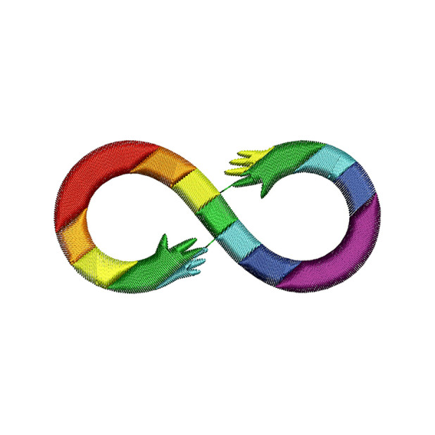 Rainbow Infinity Sign Embroidery Design