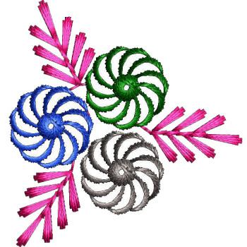 Triangle Shape Daisy flower Mandala Embroidery Design