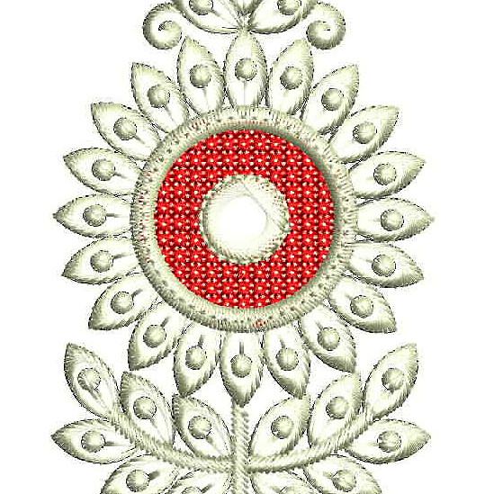 Realistic Flower Butta Embroidery Design 24896