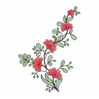Red Floral Corner Design