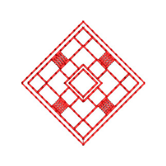 Redwork Square Applique Design