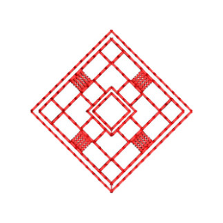Redwork Square Applique Design