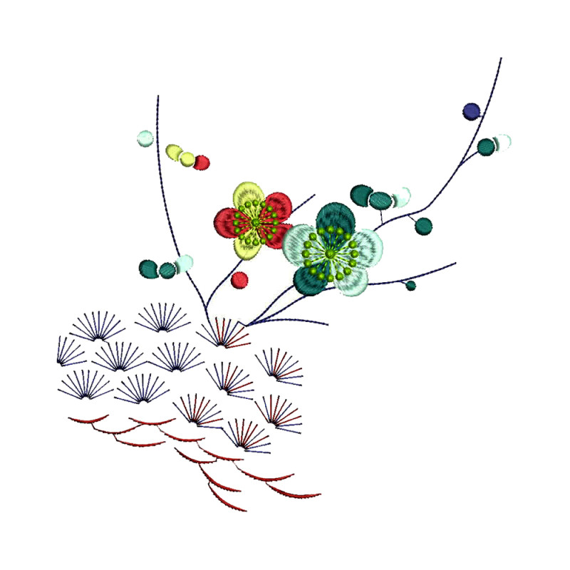 Rippled Floral Delight Machine Embroidery