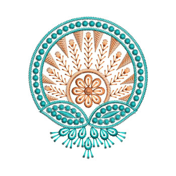 Round Flower Patch Embroidery