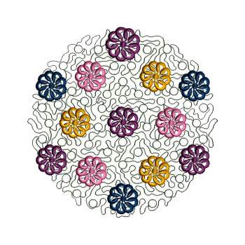 Round With Flower Embroidery Design 23346