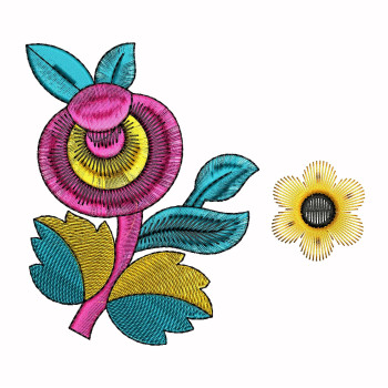 Scandinavian Flower Embroidery Design
