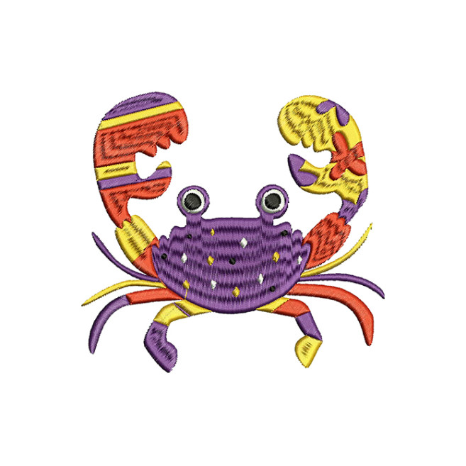 Sea Crab Embroidery Design