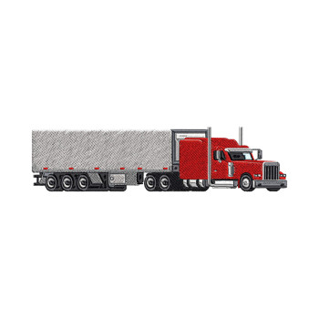 Semi Truck Embroidery Design