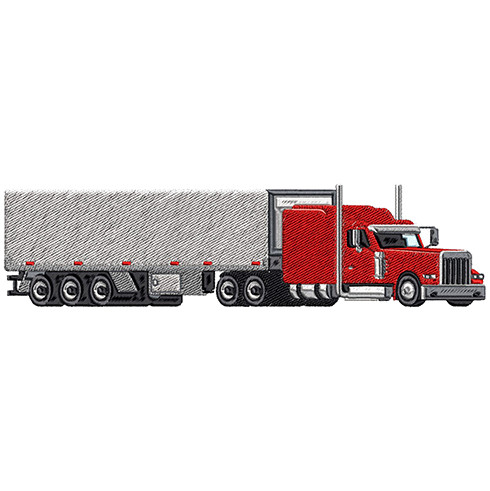 Semi Truck Embroidery Design