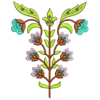 Sequins Applique Embroidery Design 25490